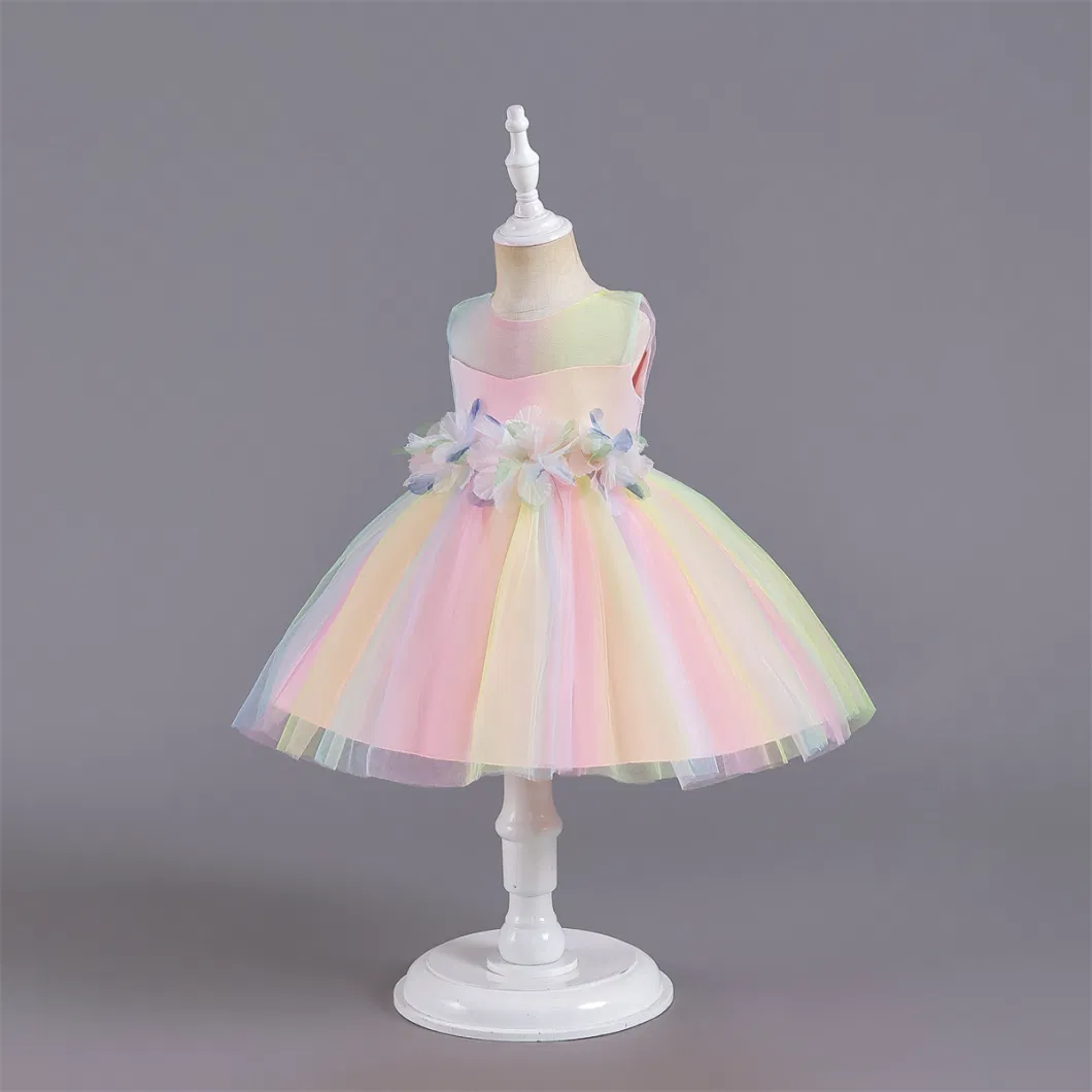 Customized Puffy Sweet Style Flower Girl Wedding Dress Elegant Princess Baby Girl Party Birthday Dress for Quick Delivery