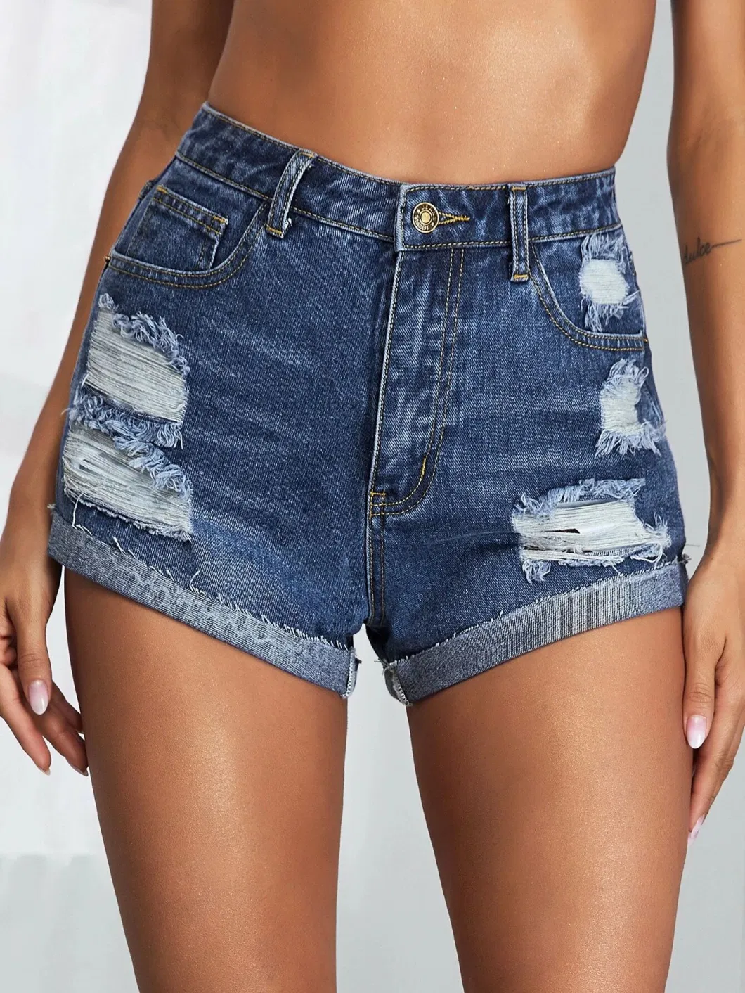 Hot Sales Summer Classic Hole Blue Women Denim Shorts