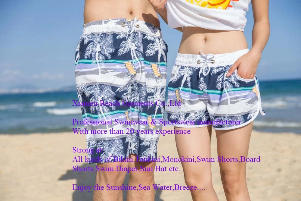 Custom Geo Printed Men′ S 4 Way Stretch Pants Boy Beach Surfing Shorts