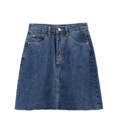 Saias jeans multicoloridas para meninas de cintura alta para mulheres de verão